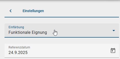 Der Screenshot zeigt die Auswahlliste, in der ein Attribut für die Einfärbung angepasst werden kann.