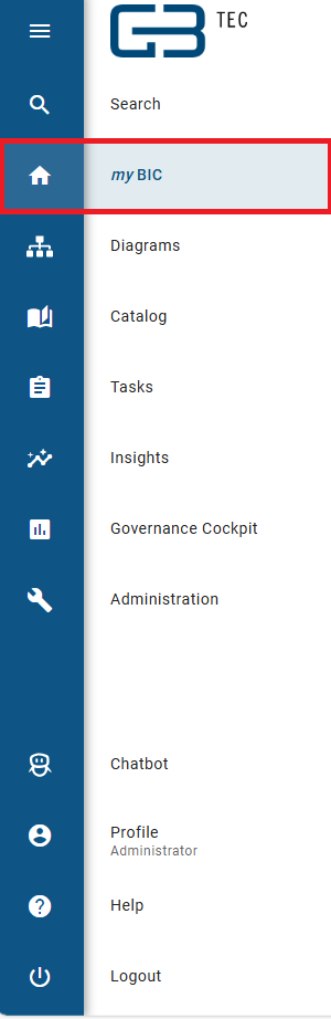 Hier wird gezeigt, wie sich das Menü erweitert und die Beschriftungen neben den jeweiligen Menüsymbolen erscheinen.