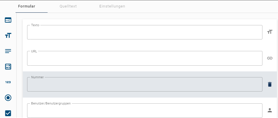 Der hier aufgeführte Screenshot zeigt wie das neue Formularfeld eingefügt wurde.