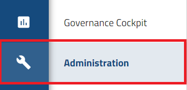 Der Screenshot zeigt den Eintrag Administration im Hauptmenü.
