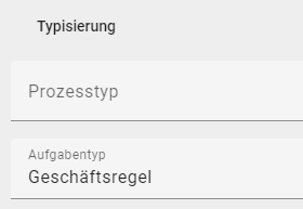 Hier wird die Option "Geschäftsregel" im Dropdownmenü des Attributs "Aufgabentyp" angezeigt.
