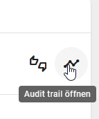 Hier wird der Button "Audit trail" gezeigt.