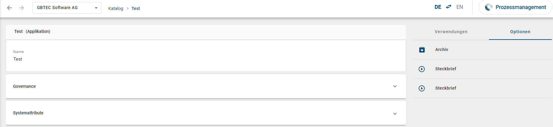 Hier wird ein Katalogeintrag angezeigt, welcher als Suchergebnis angezeigt und angeklickt wurde.