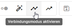Dieser Screenshot zeigt die Schaltfläche "Verbindungsmodus" in der Menüleiste.