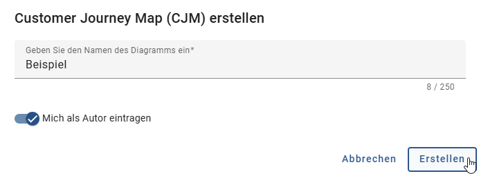 Der Screenshot zeigt das Dialogfenster für das Erstellen eines neuen Diagramms, in welchem Sie den "KI-generierte BPMN-Entwurf" verwenden können.
