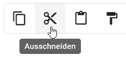 Hier wird die Schaltfläche "Ausschneiden" in der Menüleiste bei der Modellierung angezeigt.