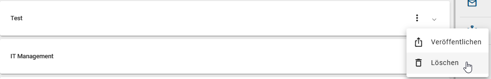 Der Screenshot zeigt die Option einen vorhanden Kontext zu löschen.