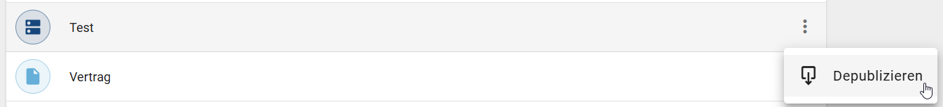 Dieser Screenshot zeigt das Öffnen des Kontextmenüs eines Katalogeintrags.