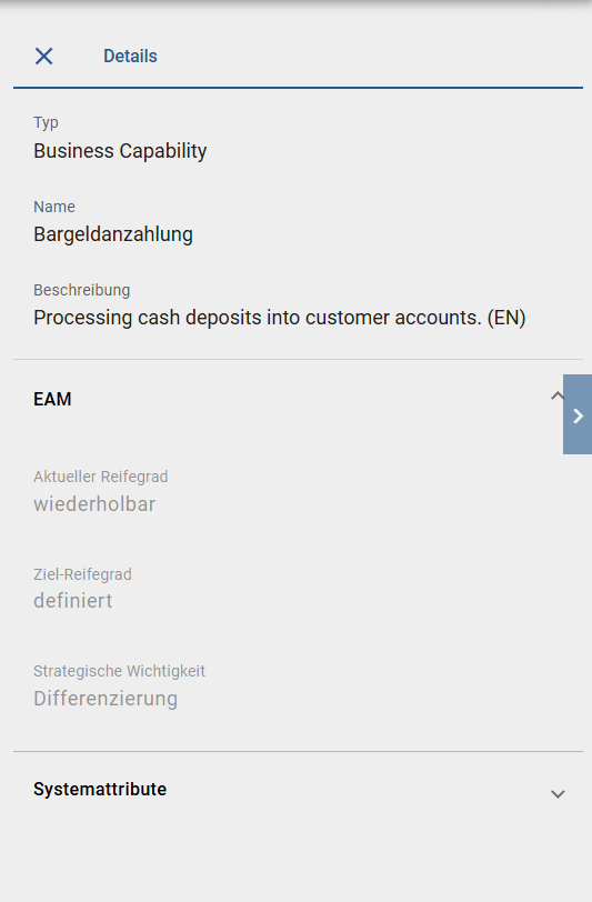 Der Screenshot zeigt wie Sie Attribute von verwandten Objekten des Kontextobjekts einsehen können.