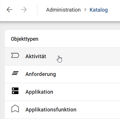 Der Screenshot zeigt eine Detalübersicht über den jeweiligen Objekttypen.