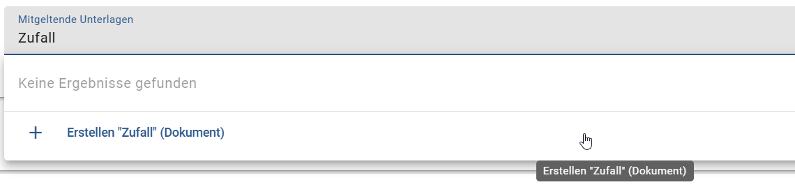 Der Screenshot zeigt das die verschiedenen Optionen zur Anlage von neuen Entitäten.