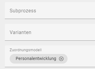Hier ist das Attribut *Zuordnungsmodell* FZD in den Details einer Aktivität dargestellt, der ein externes FZD zugeordnet wurde.