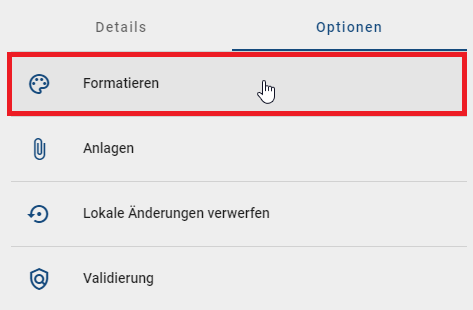 Hier werden die Form-Einstellungsmöglichkeiten im Reiter "Formatieren" in der Symbolleiste angezeigt.