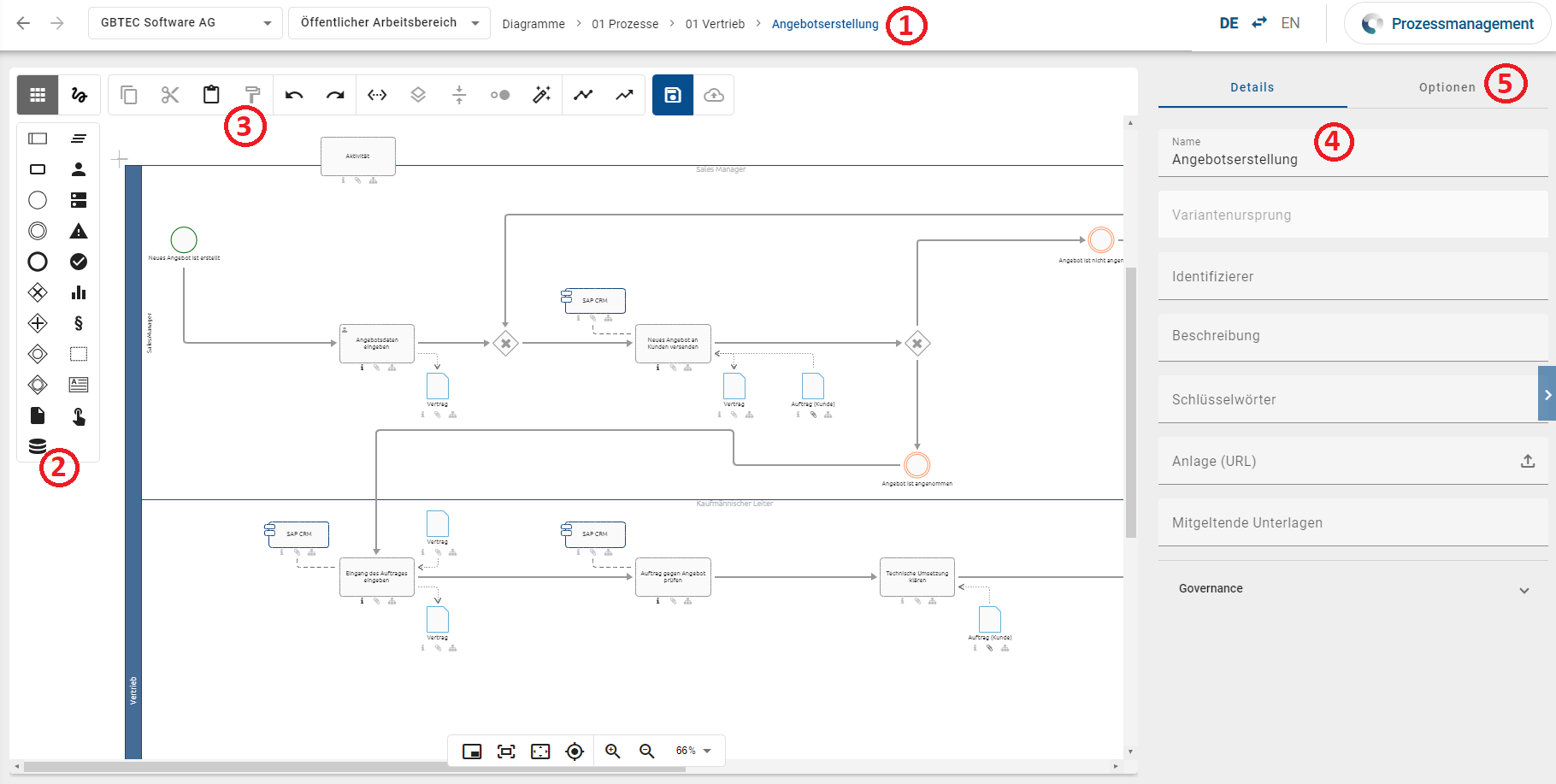 Hier wird die Modellierungsoberfläche in der neuen Benutzeroberfläche angezeigt.