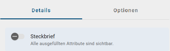 In diesem Screenshot wird gezeigt, wo die Steckbrief-Ansicht aktiviert werden kann.