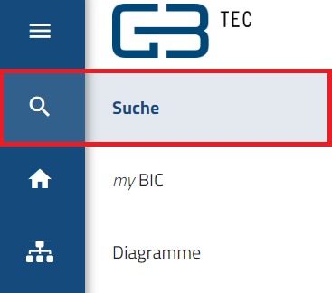 Der Screenshot zeigt das Seitenmenü von BIC Process Design.