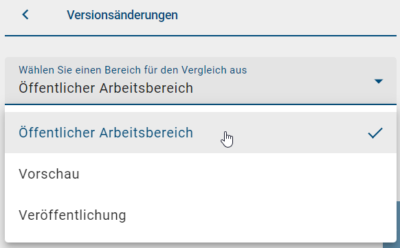 Der Screenshot zeigt Ihnen ein Dropdown-Menü, in der Sie die Möglichkeit haben, eine bestimmte Stage auszuwählen.