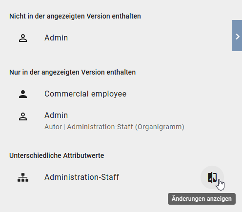 Der Screenshot zeigt das Symbol für "Offene Änderungen".