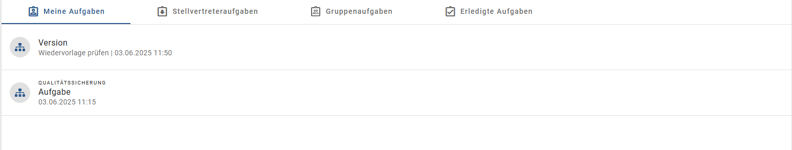 Der Screenshot zeigt die Aufgabenliste.
