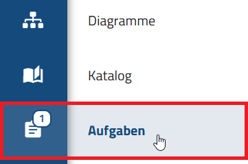 Die Schaltfläche "Aufgaben" wird hier in der Seitenleiste ausgewählt.