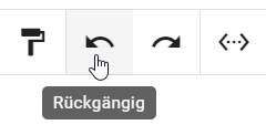 Dieser Screenshot zeigt das Symbol "Rückgängig" in der Menüleiste.