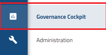 In diesem Screenshot ist das Menü mit dem Menüeintrag "Governance Cockpit" dargestellt.