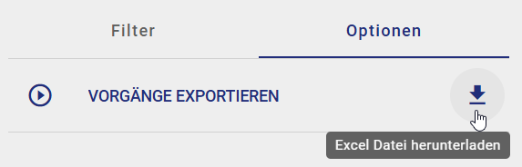 Der Screenshot zeigt den Download Button für das Ereignisprotokoll.